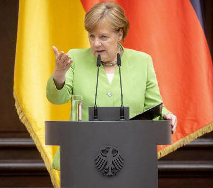 Angela Merkel bei der Gedenkstunde der Bundesregierung fr die Opfer von Flucht und Vertreibung am 20.06.2018