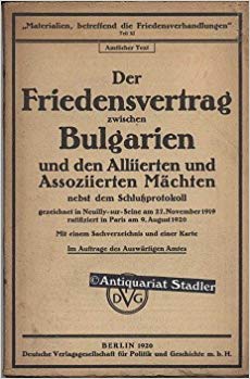 Der Friedensvertrag zwischen Bulgarien und den Alliierten - Buchtitel 1920